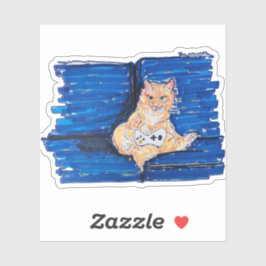 Ingwer Gamer Katze Aufkleber