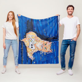 Ingwer Gamer Katze Fleecedecke