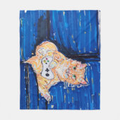 Ingwer Gamer Katze Fleecedecke (Vorderseite)