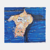 Ingwer Gamer Katze Fleecedecke (Vorderseite (Horizontal))