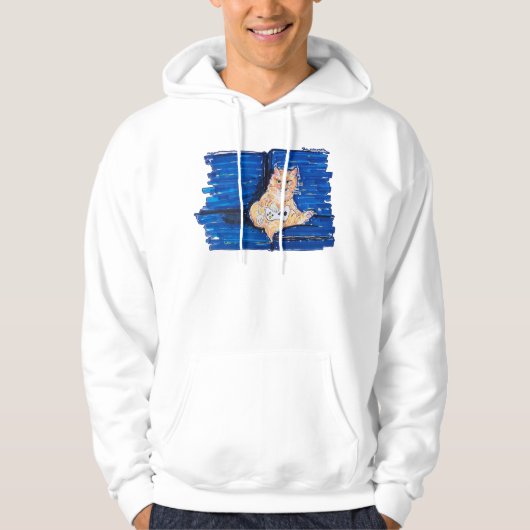 Ingwer Gamer Katze Hoodie (Vorderseite)