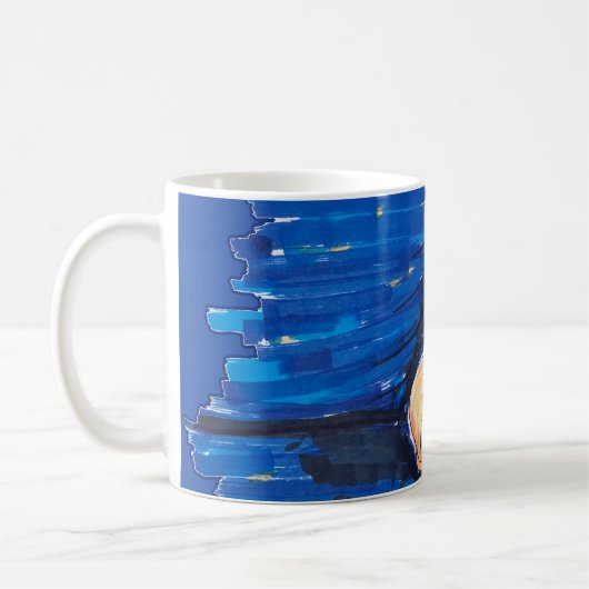 Ingwer-Gamer-Katze Kaffeetasse (Links)