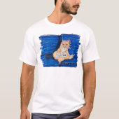 Ingwer Gamer Katze T-Shirt (Vorderseite)