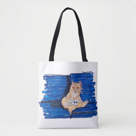 Ingwer-Gamer-Katze Tasche (Vorderseite)