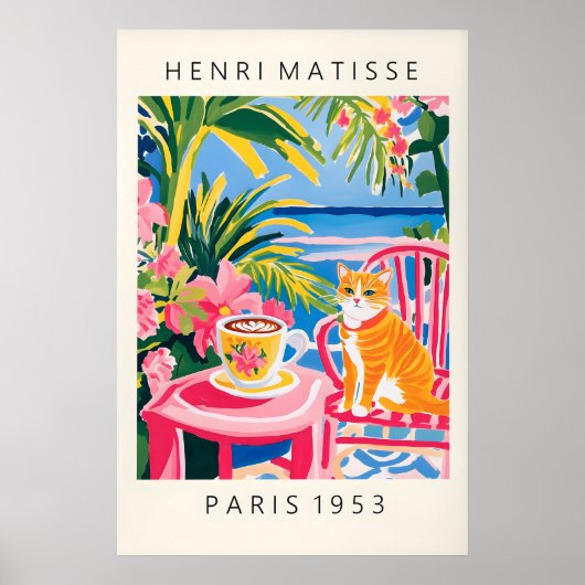 Ingwer getigerte Katze Kunstprint Matisse Stil Kaf Poster (Vorne)