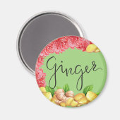 Ingwer-Gewürz Magnet (Vorderseite/Rückseite)