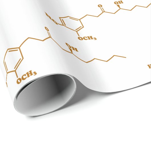 Ingwer Gingerol Molekül-chemische Formel Geschenkpapier (Rolleneckpunkt)