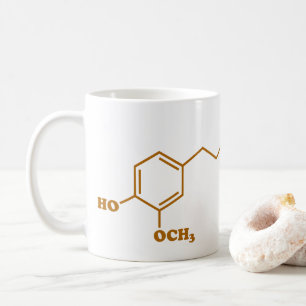 Ingwer Gingerol Molekül-chemische Formel Kaffeetasse