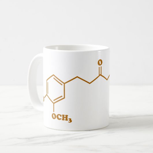 Ingwer Gingerol Molekül-chemische Formel Kaffeetasse (Vorderseite Links)