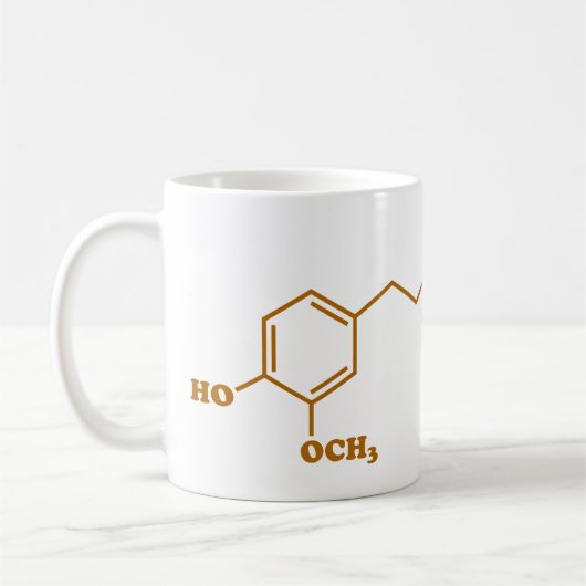 Ingwer Gingerol Molekül-chemische Formel Kaffeetasse (Links)