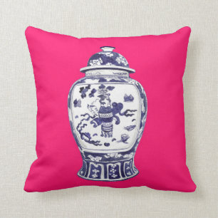 Ingwer-Glas auf Fuschia 2 versah Bild mit Seiten Kissen