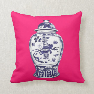 Ingwer-Glas auf Fuschia 2 versah Bild mit Seiten Kissen