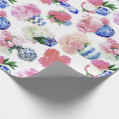 Ingwer-Glas-Pfingstrosen Geschenkpapier (Ecke)