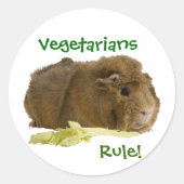 Ingwer Guinea Pig isst ein Sellerie Stalk Foto Runder Aufkleber (Vorderseite)