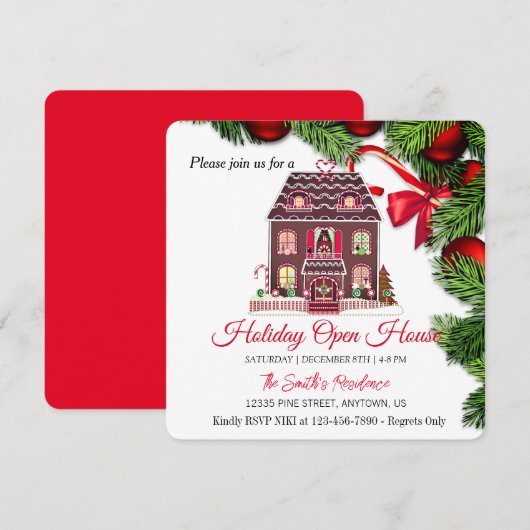 Ingwer House, Weihnachtsfeier Feiertagskarte (Vorne/Hinten)