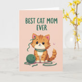 Ingwer Kätzchen beste Katzenmutter aller Zeiten Ka Karte (Gelbe Blume)