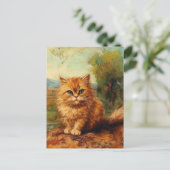 Ingwer Kätzchen Postkarte (Stehend Vorderseite)