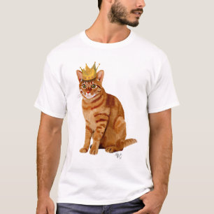 Ingwer-Katze mit der Krone voll T-Shirt