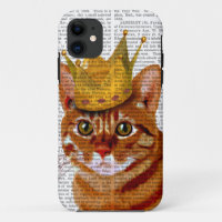 Ingwer-Katze mit Krone Portrai
