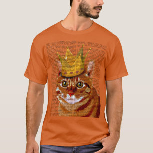 Ingwer-Katze mit Krone Portrai T-Shirt