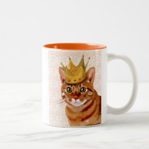Ingwer-Katze mit Kronen-Porträt Zweifarbige Tasse