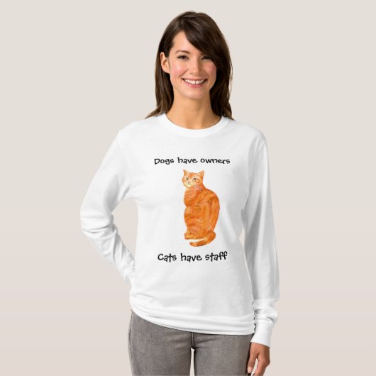 Ingwer-Katzen-Damen Lang-sleeved T - Shirt (Vorne ganz)