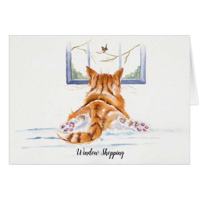 Ingwer-Katzen-Fenster-Einkaufen (Vorderseite (Horizontal))