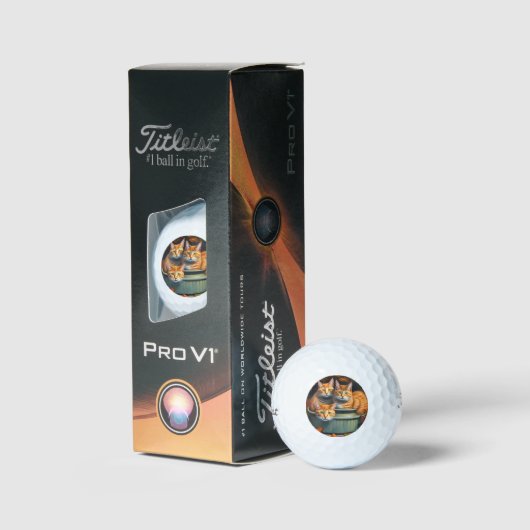 Ingwer Katzen in einer Pflanze, Titleist Golf Ball (Verpackung)
