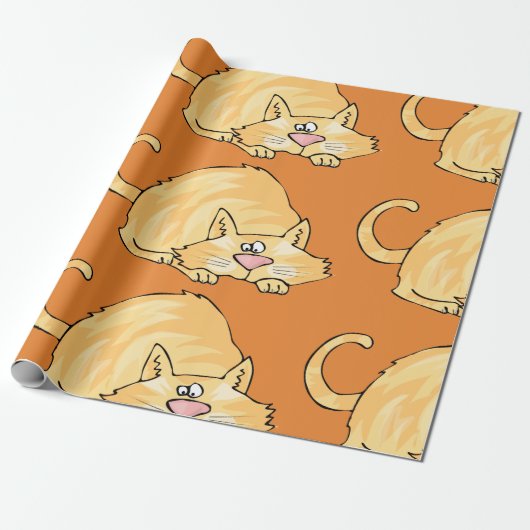 Ingwer-Katzen-Packpapier Geschenkpapier (Ungerollt)