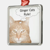 Ingwer-Katzen-Regel Silbernes Ornament (Links)