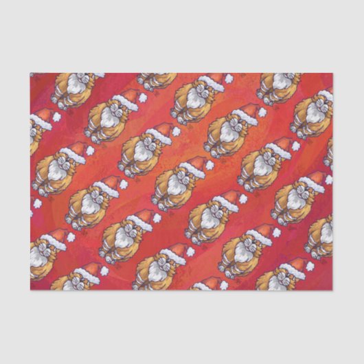 Ingwer-Katzen-Weihnachten auf Rot Seidenpapier (Vorderseite)