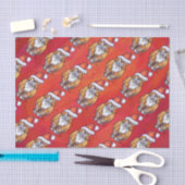 Ingwer-Katzen-Weihnachten auf Rot Seidenpapier (Handwerk)