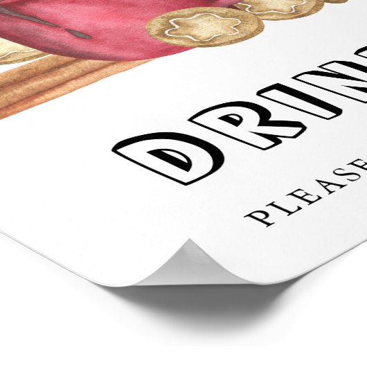 Ingwer-Kekse und Kakaogetränke Poster (Ecke)