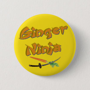 Ingwer ninja Abzeichen Button
