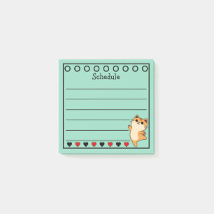Ingwer Orange Katze Terminplan Türkis Post-it Klebezettel