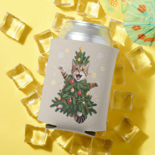 Ingwer Orange Katze Weihnachtsbaum Cute Xmas Dosenkühler