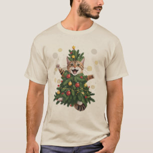 Ingwer Orange Katze Weihnachtsbaum Cute Xmas  T-Shirt