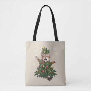 Ingwer Orange Katze Weihnachtsbaum Cute Xmas  Tasche