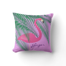Ingwer rosa und Lila Flamingo-Kissen
