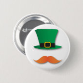 Ingwer-Schnurrbart-Kobold-niedlicher St Patrick Button (Vorne & Hinten)