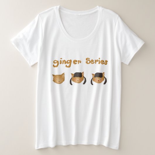 Ingwer-Serie Große Größe T-Shirt (Design vorne)