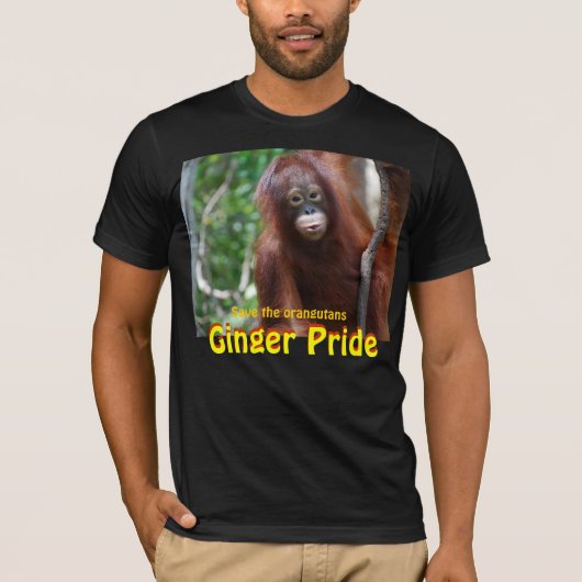 Ingwer-Stolz-Orang-Utan Tier-Art T-Shirt (Vorderseite)