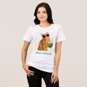 Ingwer-Tabby-Katze-T-Shirt Tri-Blend Shirt (Vorderseite voll)