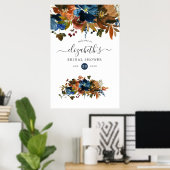 Ingwer- und Navy-Floral-Brautparty Poster (Heimbüro)