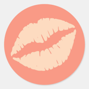 Ingwer- und Pfirsich-Puff-Lippenstift-Druck Runder Aufkleber