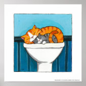 Ingwer und Smokey - Print, Whimsical Cat Art Poster (Vorne)