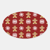 Ingwer und Snow Ovaler Aufkleber (Vorderseite)