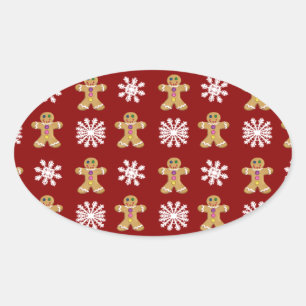 Ingwer und Snow Ovaler Aufkleber