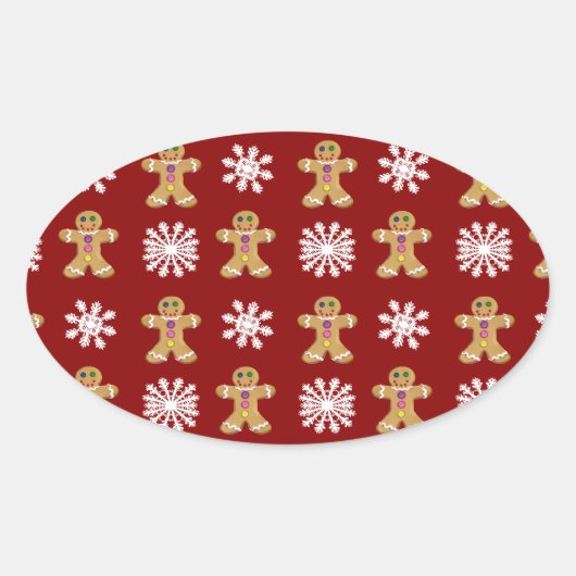 Ingwer und Snow Ovaler Aufkleber (Vorderseite)