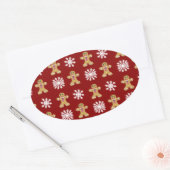 Ingwer und Snow Ovaler Aufkleber (Umschlag)